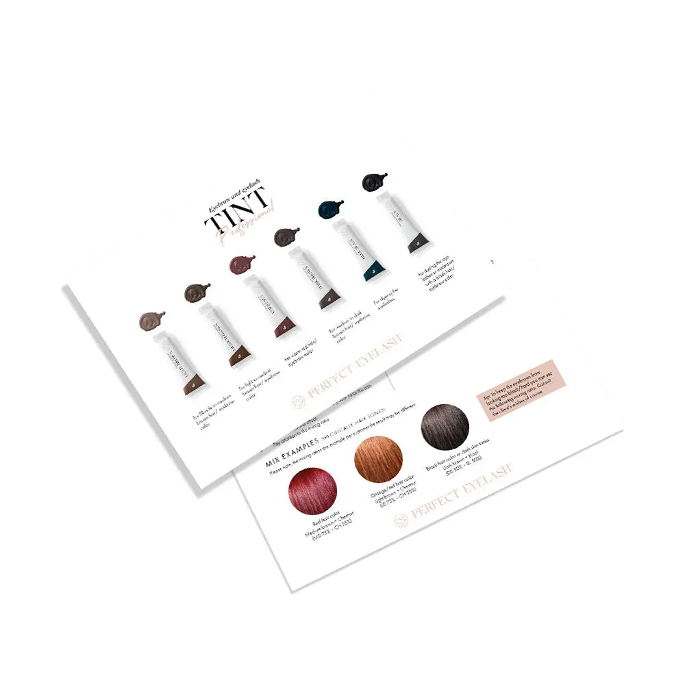Hybrid Brow & Lash Tint Color Chart - PE Cosmetics