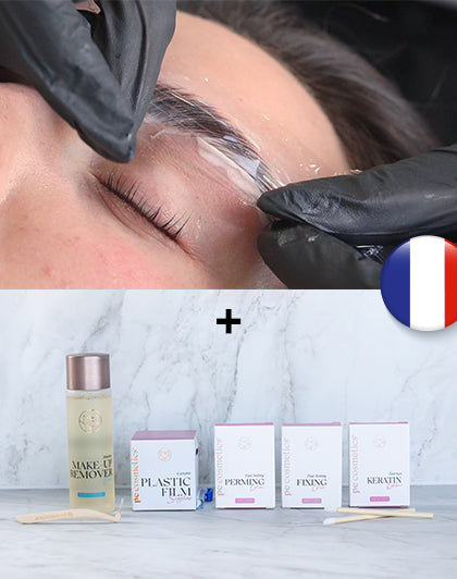 تدريب عبر الإنترنت على تصفيف الحواجب بالتصفيح + مجموعة المبتدئين فرنسي