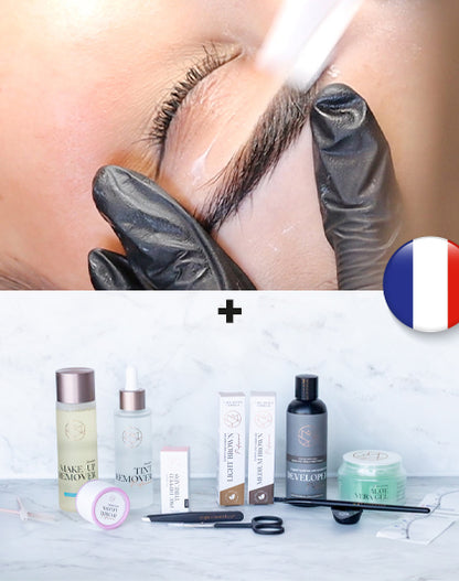 تدريب عبر الإنترنت على تصفيف الحواجب - الفرنسية (تحديد الشكل والشمع) + مجموعة البداية