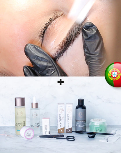 التدريب عبر الإنترنت على تصفيف الحواجب - البرتغالية (التشكيل وإزالة الشعر بالشمع) + مجموعة المبتدئين