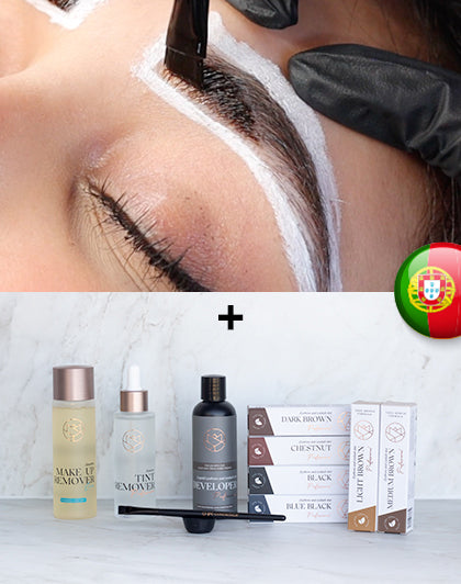 Entrenamiento en línea híbrido de tinte para cejas + kit de inicio Portugués