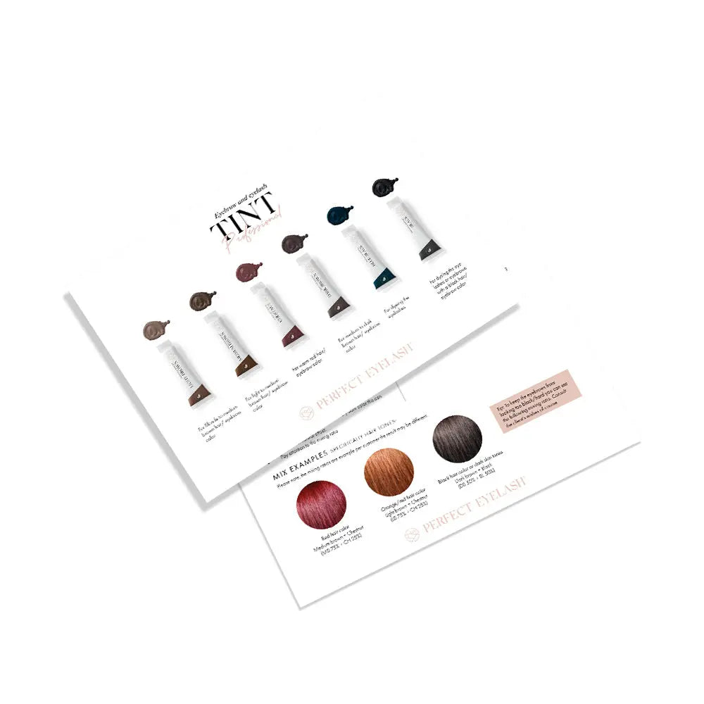 PE Cosmetics Tinting Hybrid Brow &amp; Lash Tint Color Chart